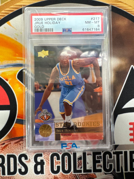2009 Upper Deck NBA Jrue Holiday Star Rookies Gold PSA 8