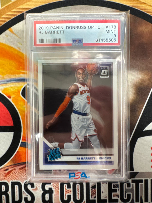 2019 Panini Donruss Optic NBA RJ Barrett Rated Rookie PSA 9