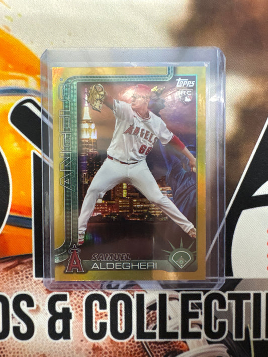 2025 Topps Series 2 MLB Samuel Aldegheri Rookie New York Refractor Gold /50