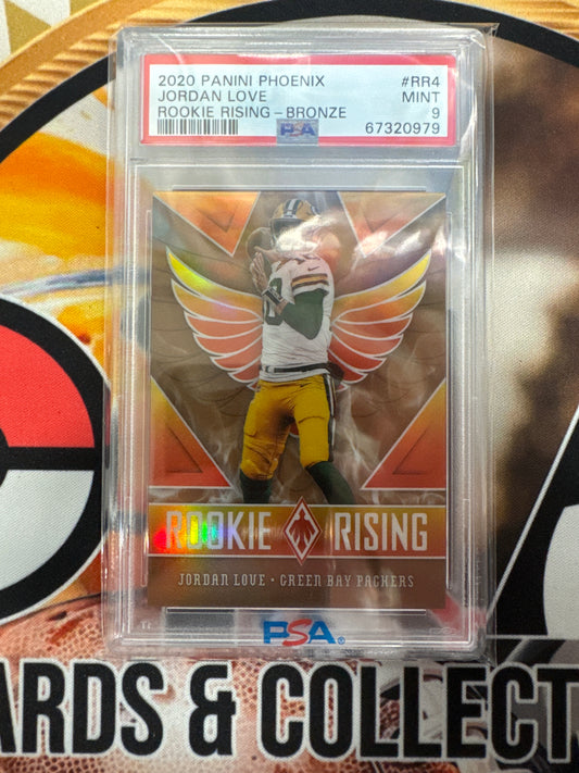 2020 Panini Phoenix NFL Jordan Love Rookie Rising Bronze /50 PSA 9