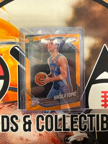 2024-25 Panini Prizm Black NBA Nikola Topic Rookie Orange Shimmer /60
