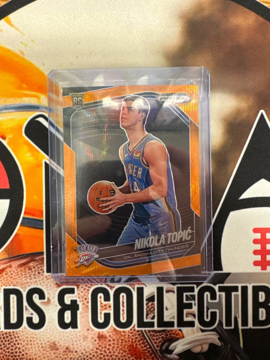 2024-25 Panini Prizm Black NBA Nikola Topic Rookie Orange Shimmer /60