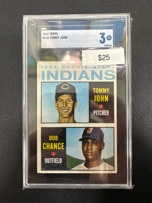 1964 Topps MLB 1964 Rookie Stars Tommy John & Bob Chance SGC 3