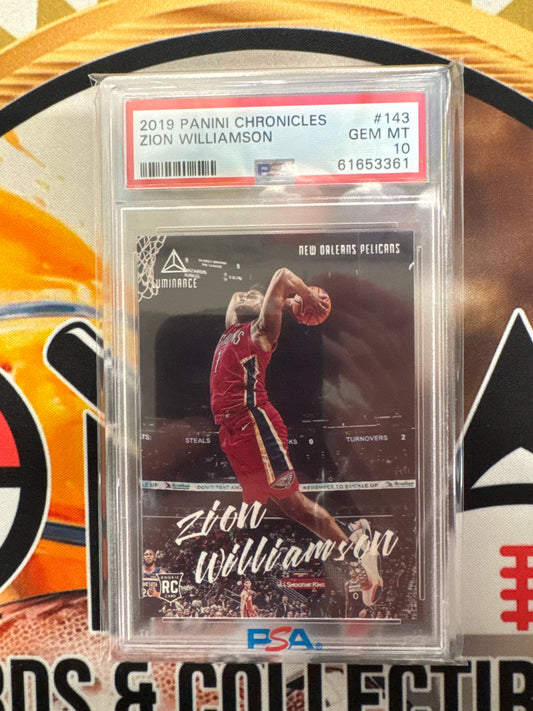 2019 Panini Chronicles NBA Zion Williamson Rookie PSA 10