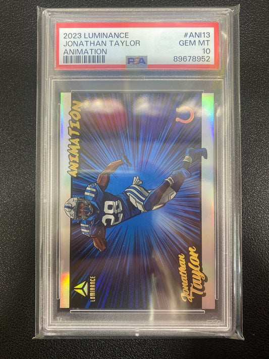 2023 Panini Luminance Jonathan Taylor Animation PSA 10