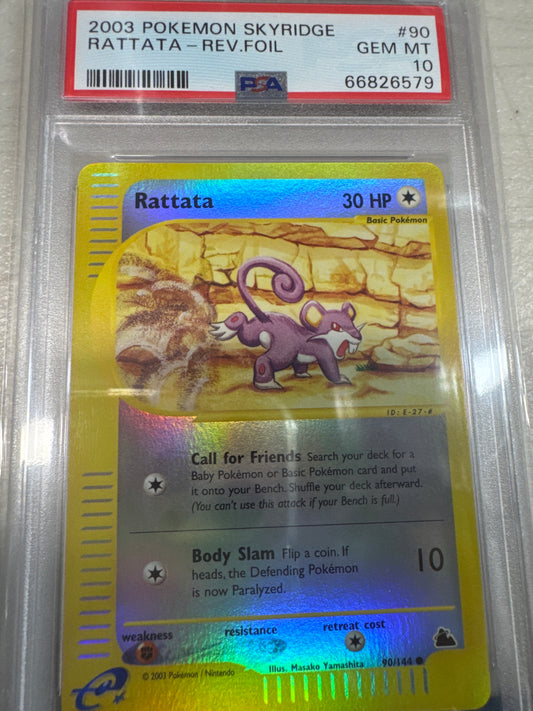 Pokemon Rattata reverse holo 90/144 PSA 10