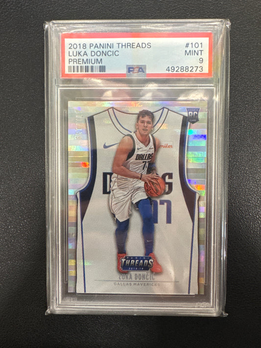 2018 Panini Threads Luka Doncic Premium /199 Rookie PSA 9