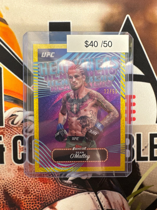 2024 Topps Finest UFC Sean O’Malley Headliners Gold Mini Diamond /50
