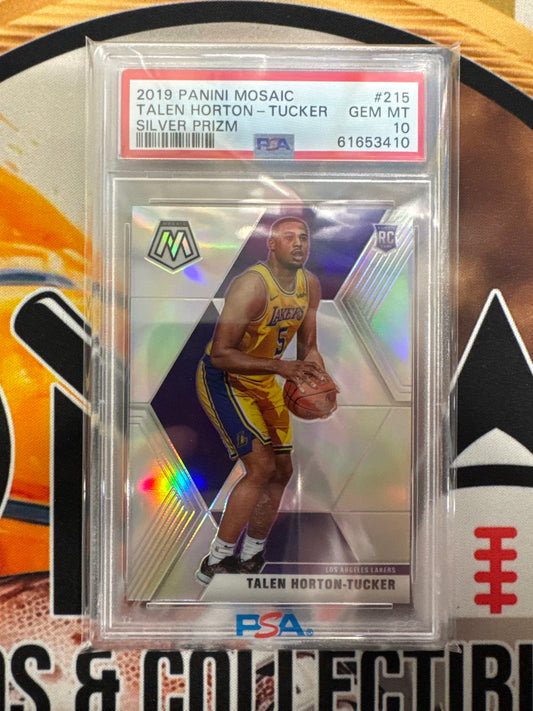 2019 Panini Mosaic NBA Talen Horton-Tucker Rookie Silver Prizm PSA 10