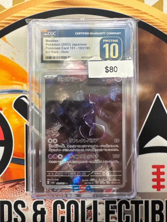 Pokemon Japanese 151 Mewtwo Art Rare Holo 183/165 CGC Pristine 10