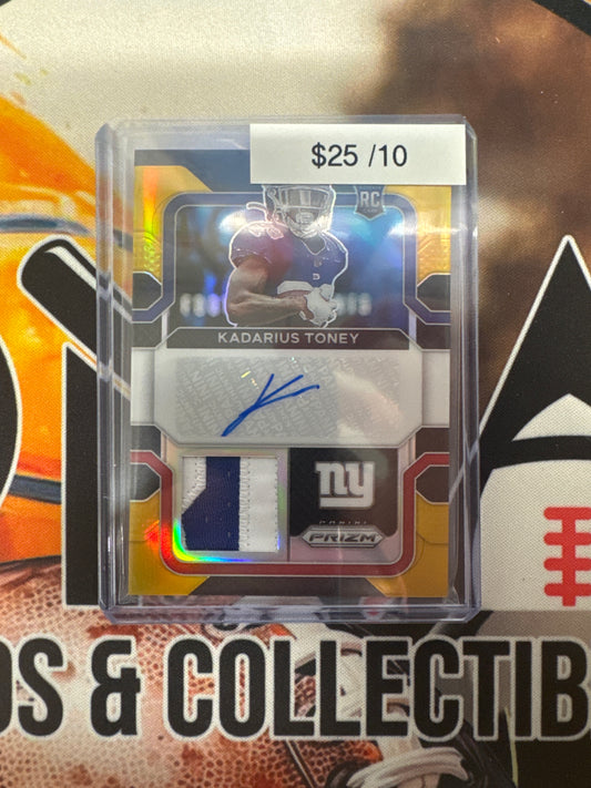 2021 Panini Prizm NFL Kadarius Toney Rookie Patch Autograph Gold /10