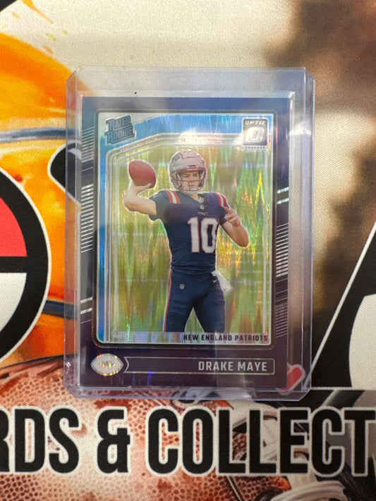 2024 Panini Donruss Optic NFL Drake Maye Purple Shock Rated Rookie
