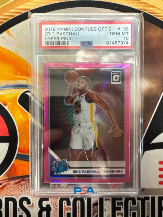 2019 Panini Donruss Optic NBA Eric Paschall Rated Rookie Hyper Pink PSA 10