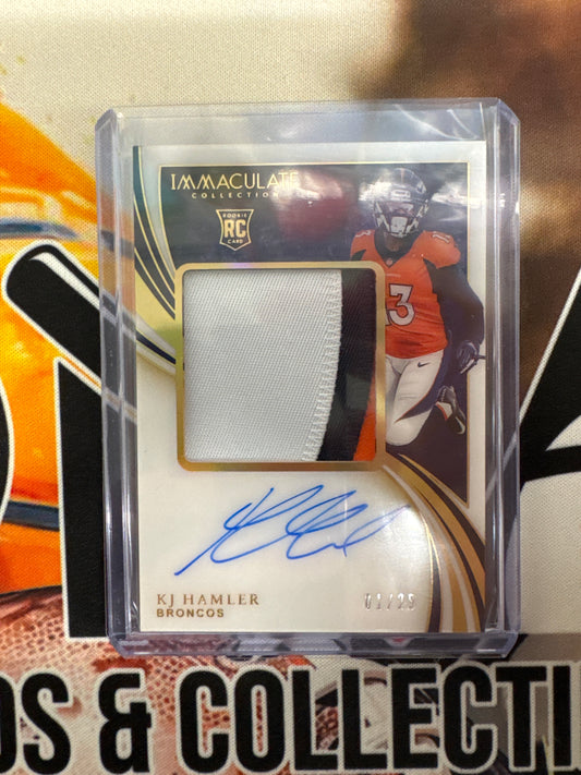2020 Panini Immaculate Collection NFL KJ Hamler Rookie Patch Autograph /25