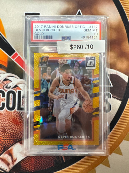 2017 Panini Donruss Optic NBA Devin Booker Gold Refractor /10 PSA 10