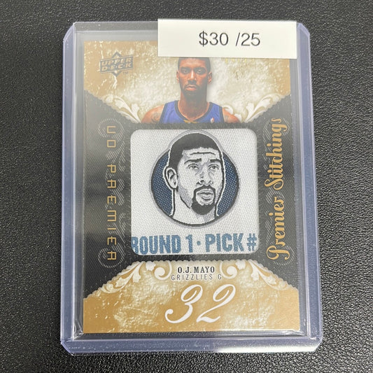 2008-09 NBA UD Premier OJ Mayo Premier Stitchings Patch /25