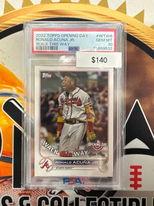 2022 Topps Opening Day MLB Ronald Acuna Jr. Walk This Way PSA 10
