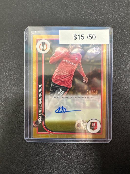 2023-24 Topps Merlin Mathis Lambourde Rookie Autograph Gold /50