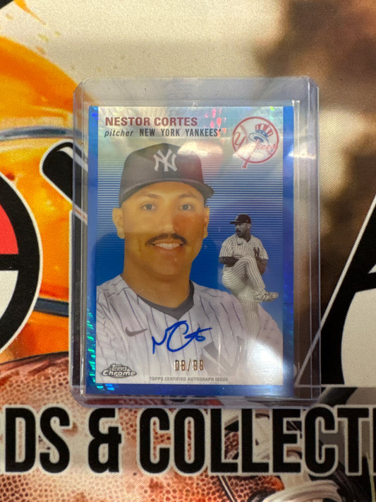 2023 Topps Chrome Platinum Nestor Cortes Autograph Blue Mojo Refractor /99