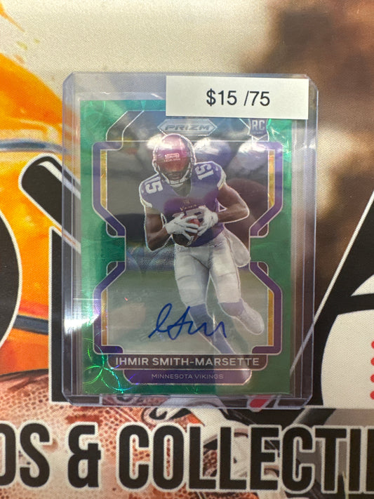 2021 Panini Prizm NFL Ihmir Smith-Marsette Rookie Green Scope Autograph /75