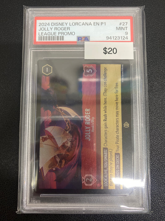 Disney Lorcana P1 League Promo Jolly Rodger PSA 9