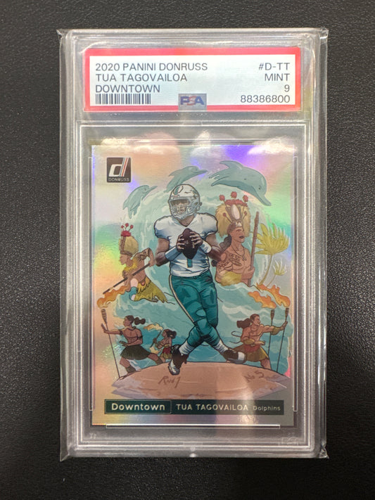 2020 Panini Donruss NFL Tua Tagovailoa Rookie Downtown PSA 10