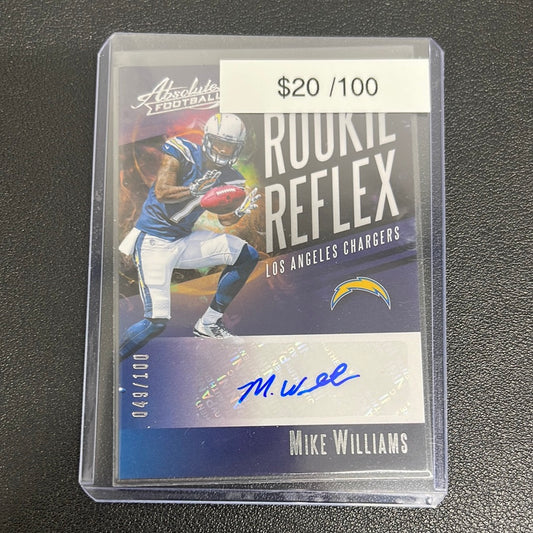 2017 NFL Absolute Mike Williams Rookie Reflex Auto /100