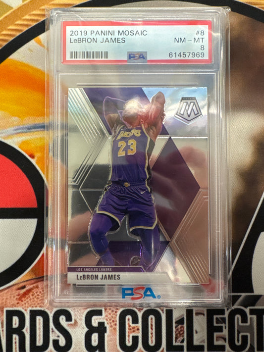 2019 Panini Mosaic NBA LeBron James PSA 8