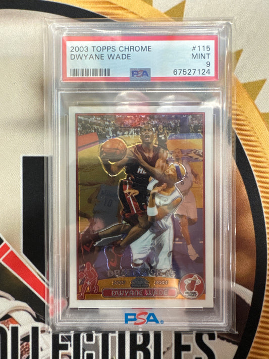 2003 Topps Chrome NBA Dwyane Wade Draft Pick PSA 9
