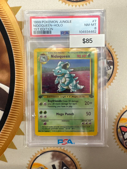 1999 Pokemon Jungle Nidoqueen Holo 1st Edition 7/64 PSA 8