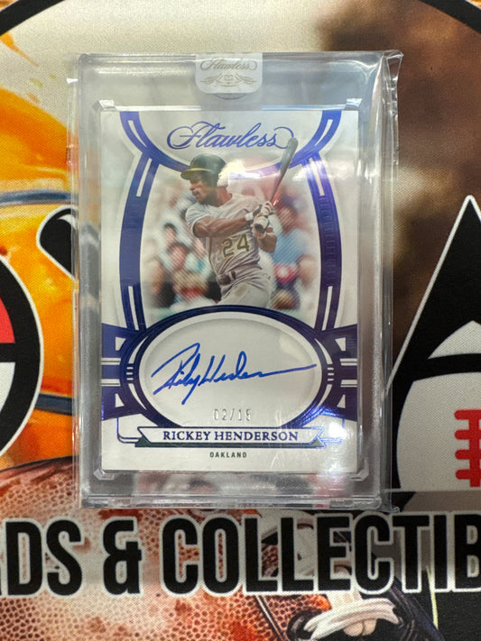 2023 Panini Flawless MLB Ricky Henderson Sapphire Auto /15