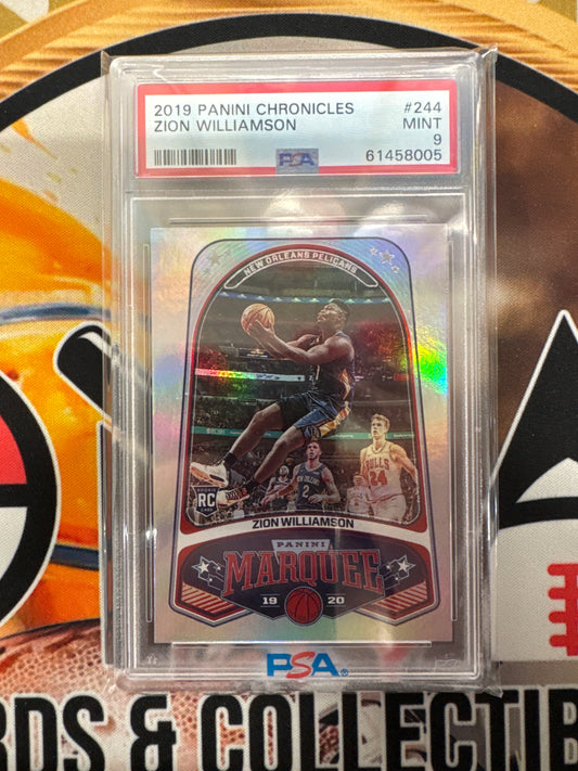 2019 Panini Chronicles NBA Zion Williamson Rookie Marquee PSA 9