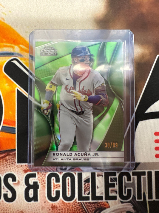 2025 Topps Chrome Black Ronald Acuna Jr. Green Refractor /99