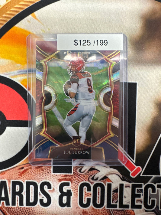 2020 Panini Select NFL Joe Burrow Rookie Red/White/Blue Tri-Color Prizm /199