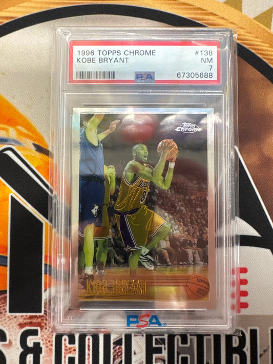 1996 Topps Chrome NBA Kobe Bryant Rookie PSA 7