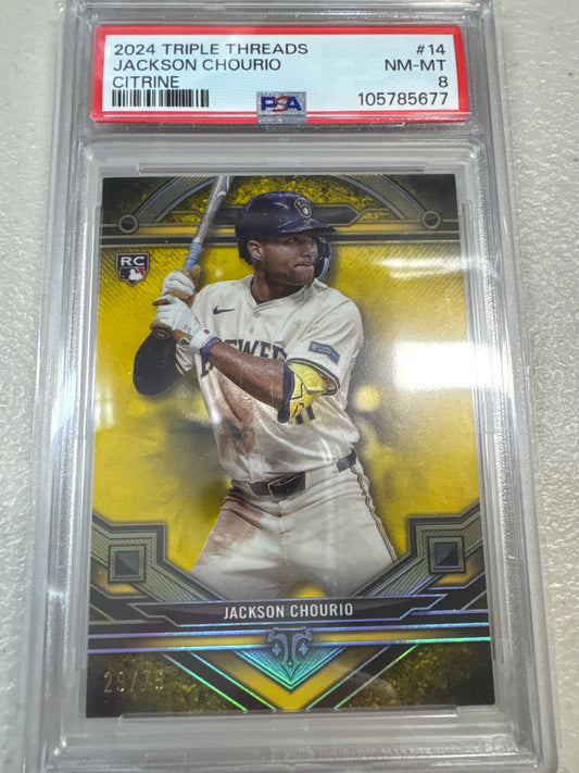 2024 Triple Threads Jackson Chourio Citrine /75 PSA 8