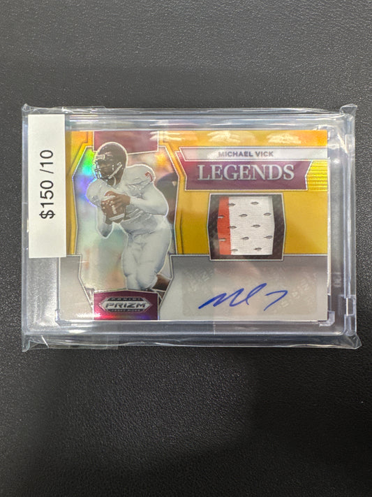 2024 Panini Prizm NFL Draft Picks Michael Vick Patch Autograph Gold /10