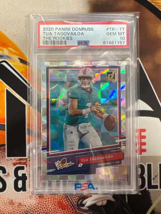 2020 Panini Donruss NFL Tua Tagovailoa The Rookies PSA 10