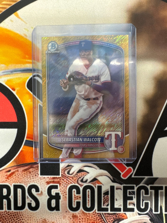 2025 Bowman MLB Sebastian Walcott Prospect Gold Shimmer /50