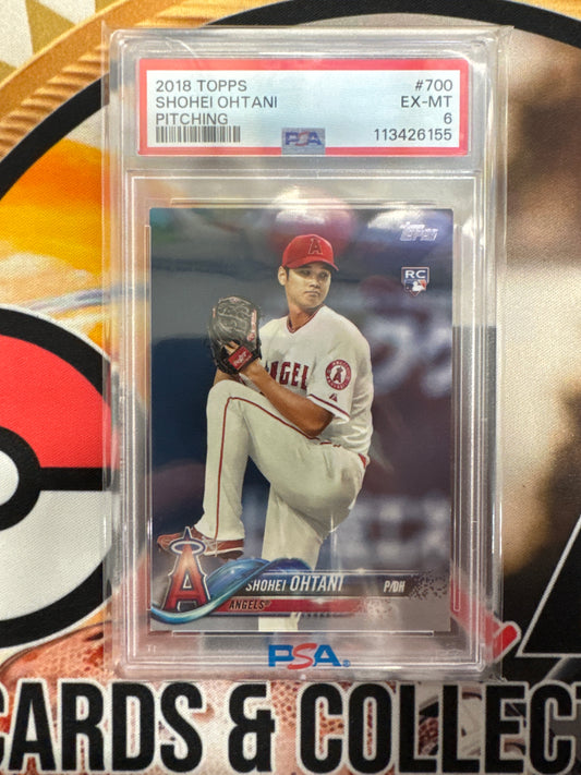 2018 Topps MLB Shohei Ohtani Rookie Pitching PSA 6