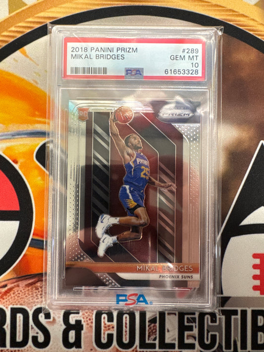 2018 Panini Prizm NBA Mikal Bridges Rookie PSA 10