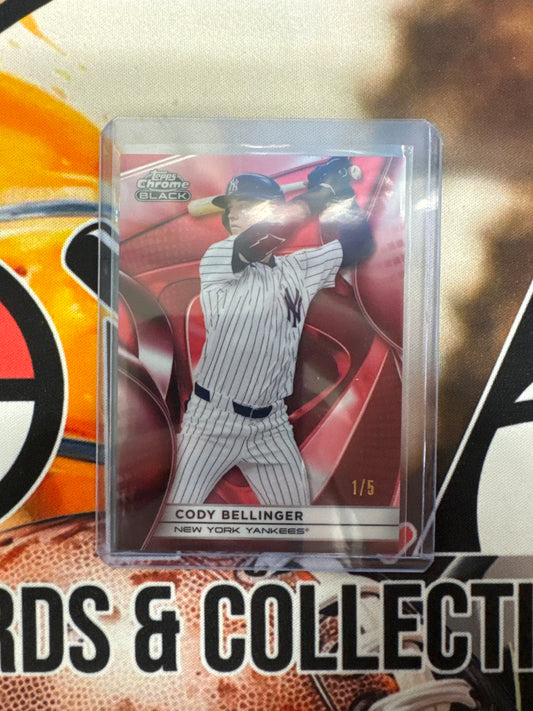 2025 Topps Chrome Black MLB Cody Bellinger Red Refractor /5