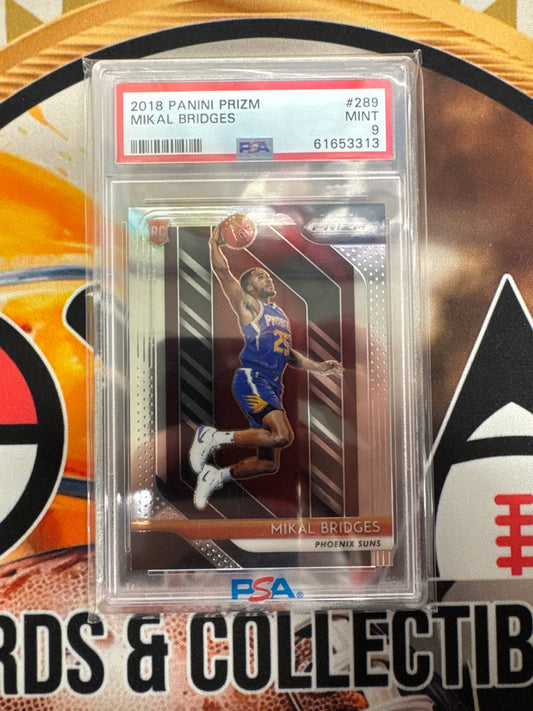 2018 Panini Prizm NBA Mikal Bridges Rookie PSA 9
