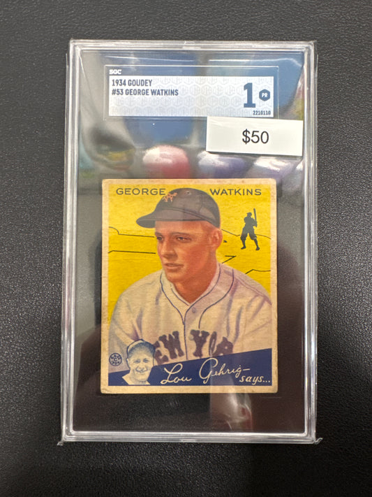 1934 Goudey George Watkins SGC 1