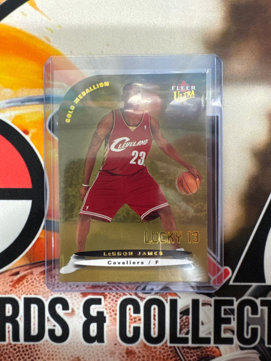 2003-04 Fleer NBA LeBron James Rookie Gold Medallion Lucky 13 Die-Cut