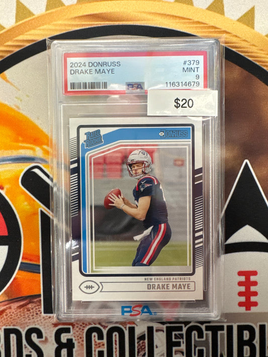 2024 Panini Donruss NFL Drake Maye Rated Rookie PSA 9