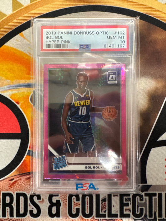 2019 Panini Donruss Optic NBA Bol Bol Rated Rookie Hyper Pink PSA 10