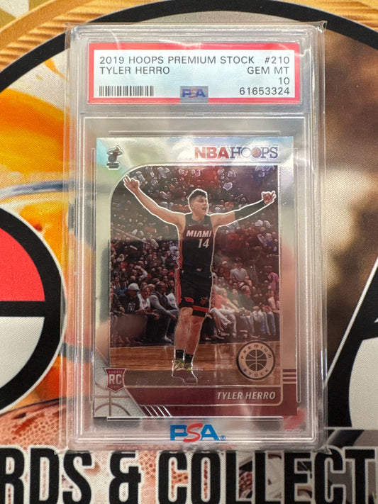 2019 Panini Hoops Premium Stock NBA Tyler Herro Rookie PSA 10