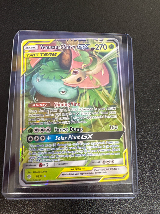 Pokemon Venusaur & Snivy GX 1/236 Cosmic eclipse