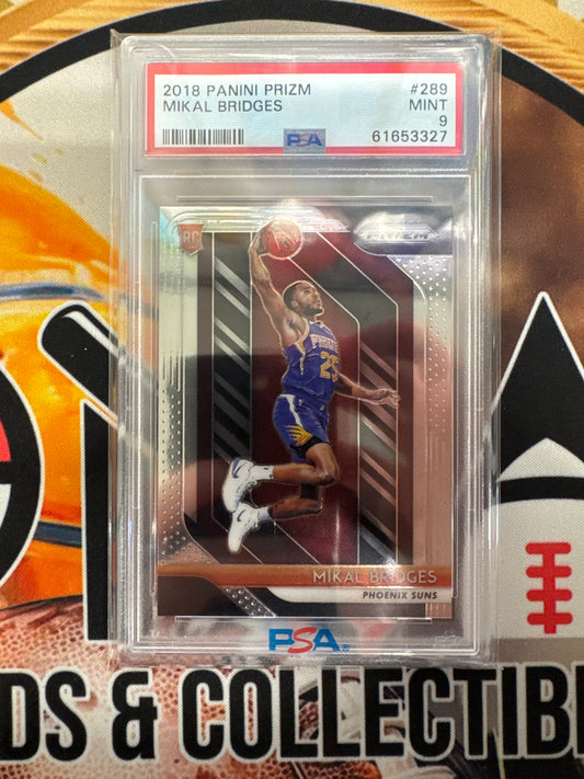 2018 Panini Prizm NBA Mikal Bridges Rookie PSA 9